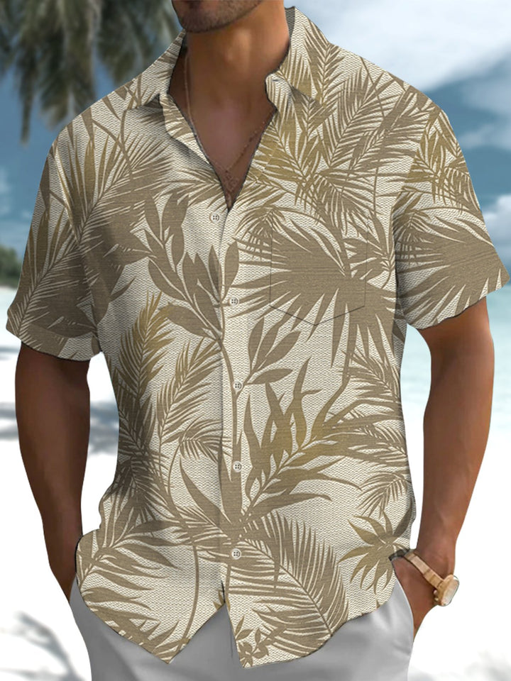 Alohadaddy® Casual Tropical Flora Print Art Stretch Pocket Men&