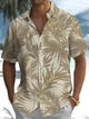 Alohadaddy® Casual Tropical Flora Print Art Stretch Pocket Men's Short Sleeve Shirt Big & Tall