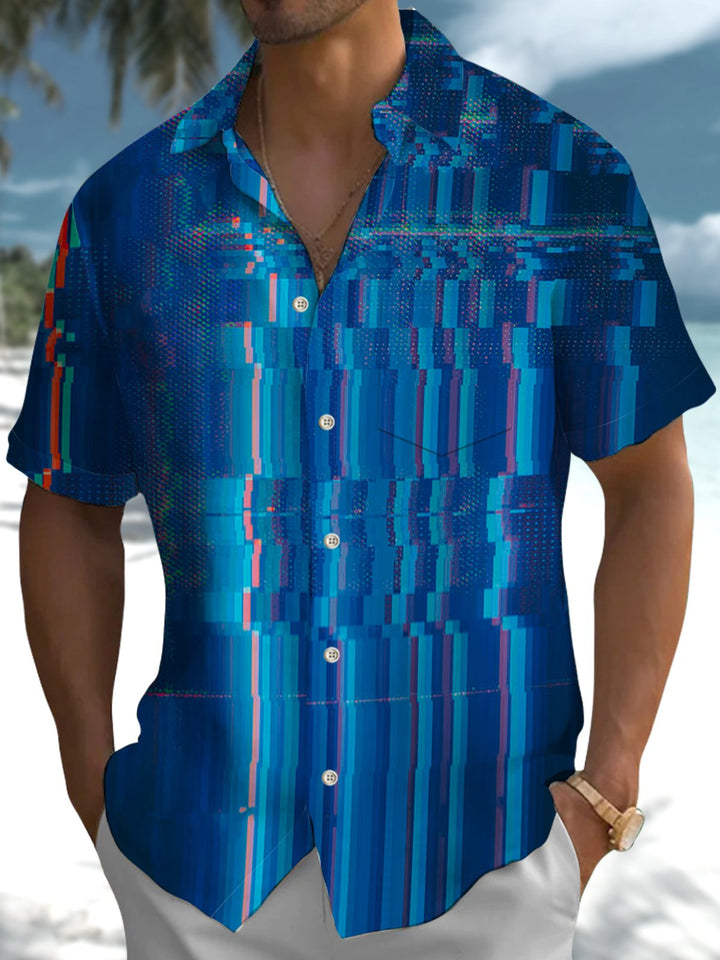 Alohadaddy® Casual Stripe Printed Art Pocket Stretch Men&