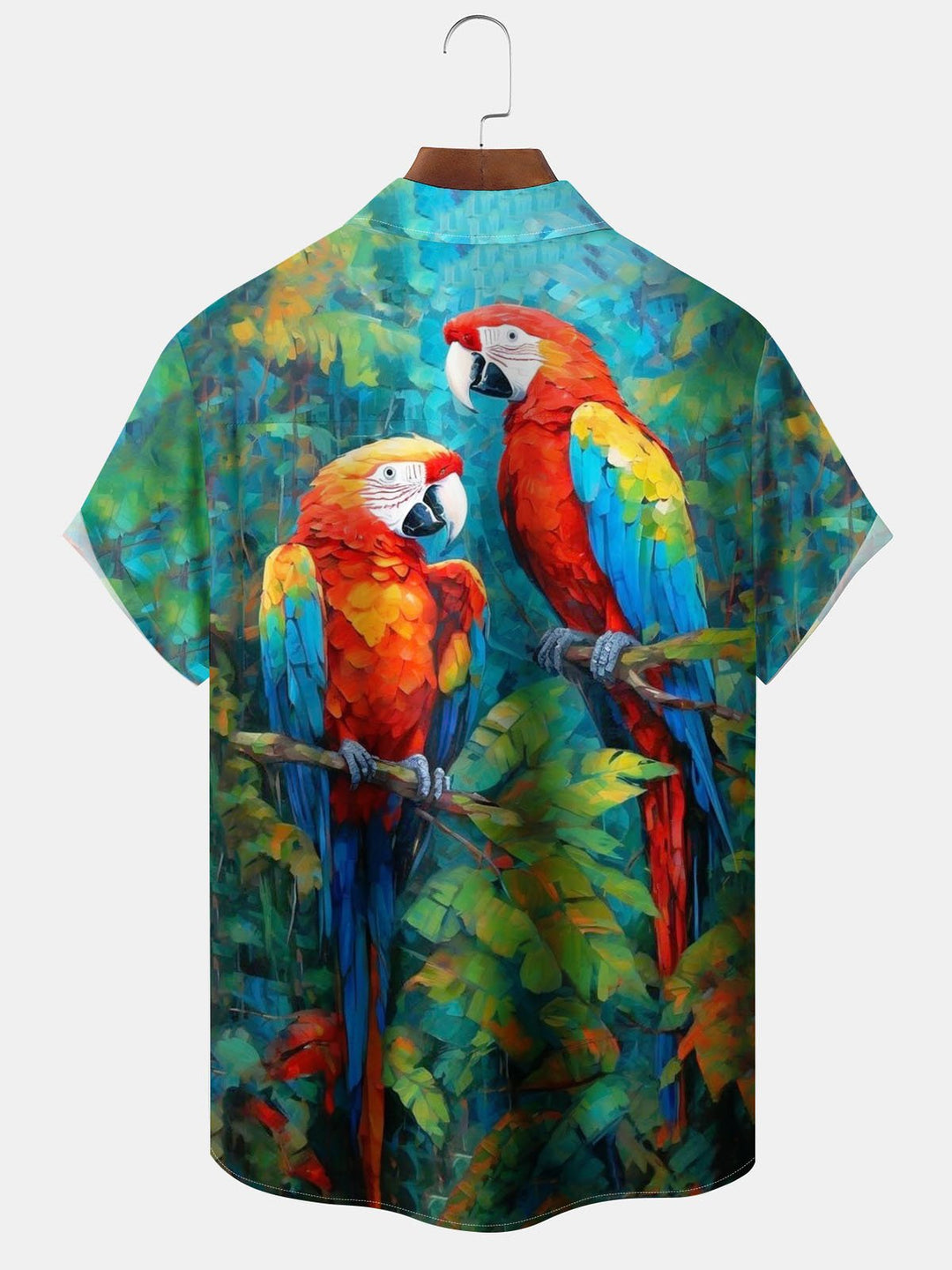 Alohadaddy® Vintage Parrot Print Pocket Elastic Button Men&