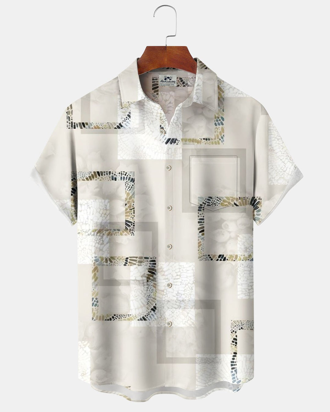 Alohadaddy® Casual Geometric Print Art Pocket Button Cardigan Men&