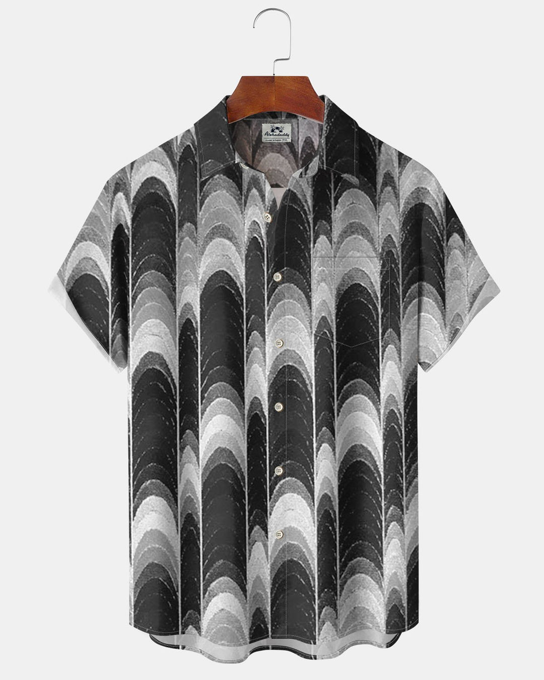 Alohadaddy® Casual Geometric Print Art Button Pocket Men&
