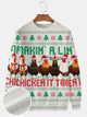 Suéter navideño Alohadaddy con gorro de Papá Noel y gallo, sudadera con estampado digital 3D para hombre, talla grande y alta