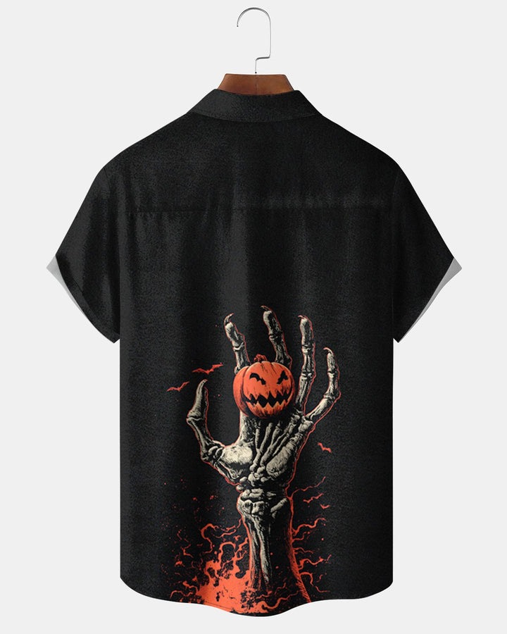Alohadaddy® Halloween Skull and Pumpkin Print Men&
