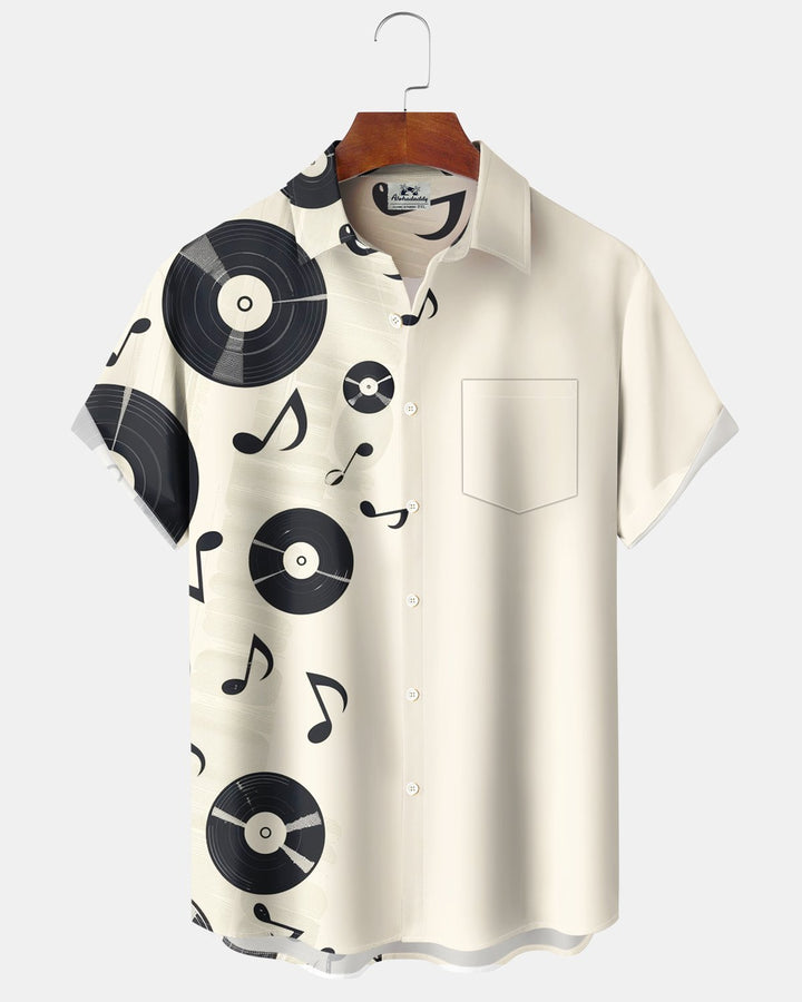 Alohadaddy® Retro Musical Record Print Men&