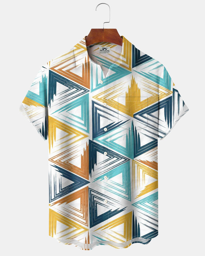 Alohadaddy® Casual Triangle Geometric Print Men&