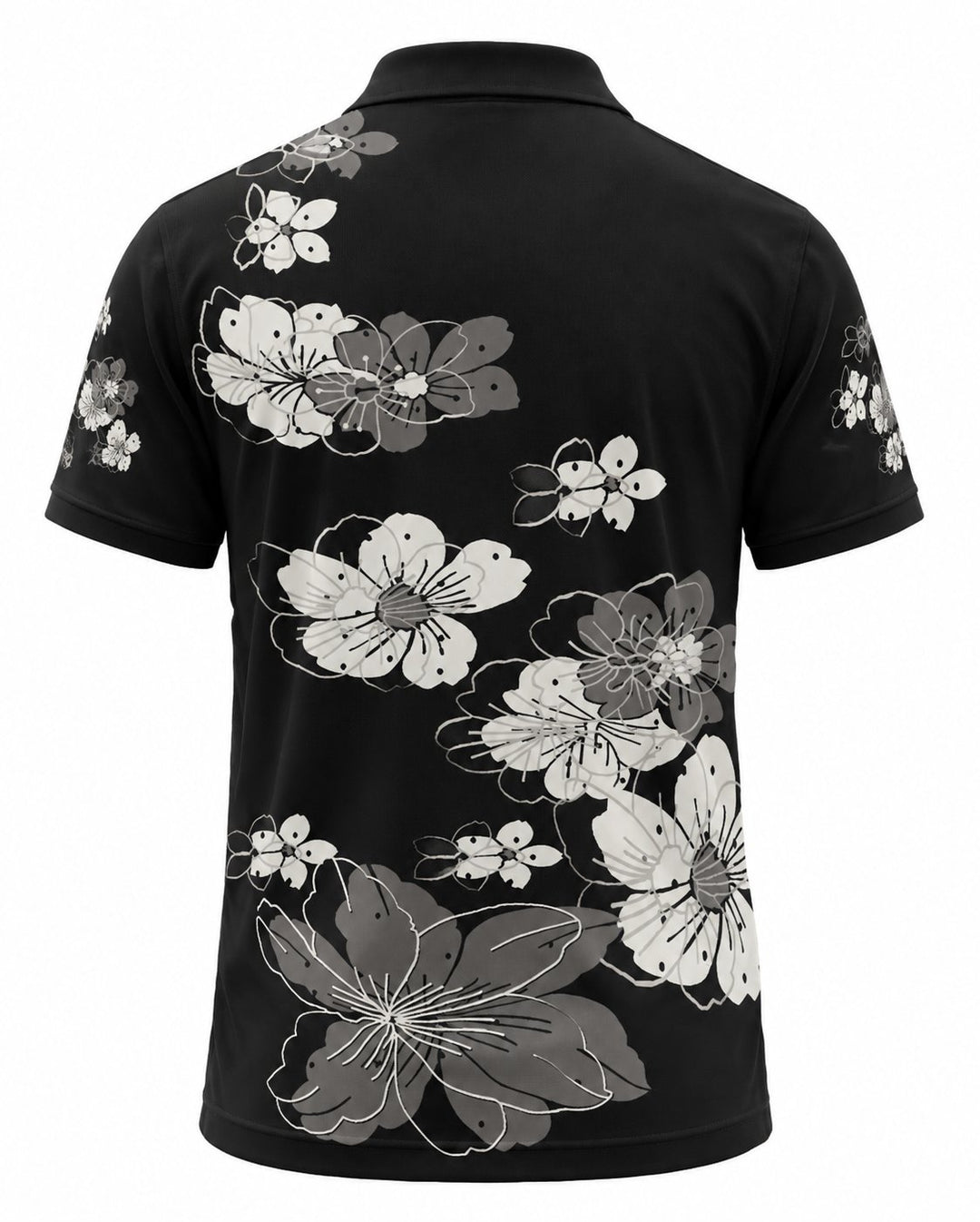 Men’s Basic Casual Flowering and plants Retro Print Button Down Polo Short-Sleeve Big &amp; Tall