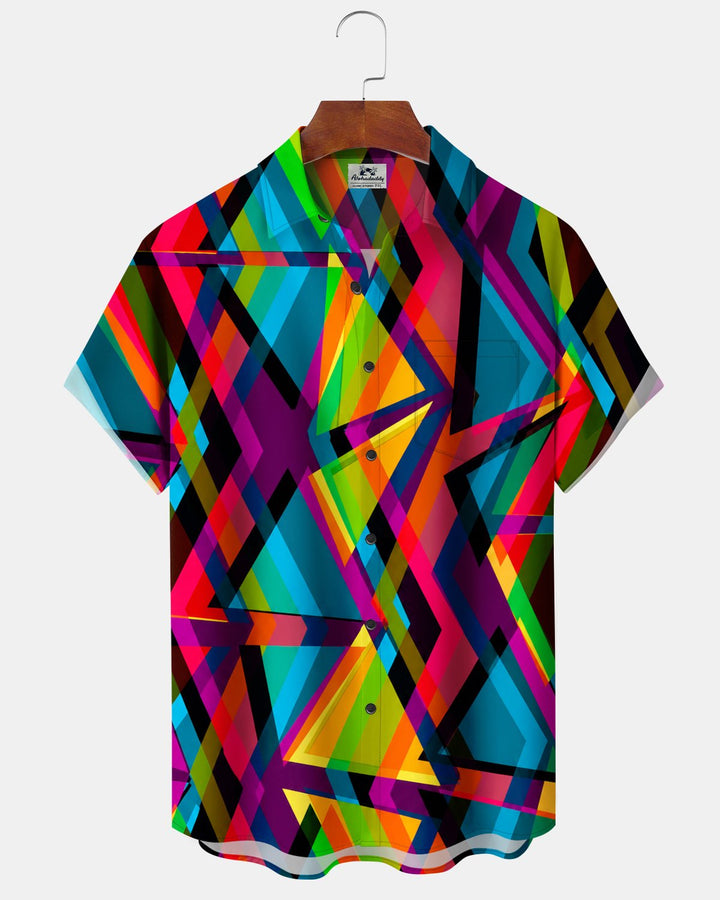 Alohadaddy® Casual Abstract Neon Line Print Men&