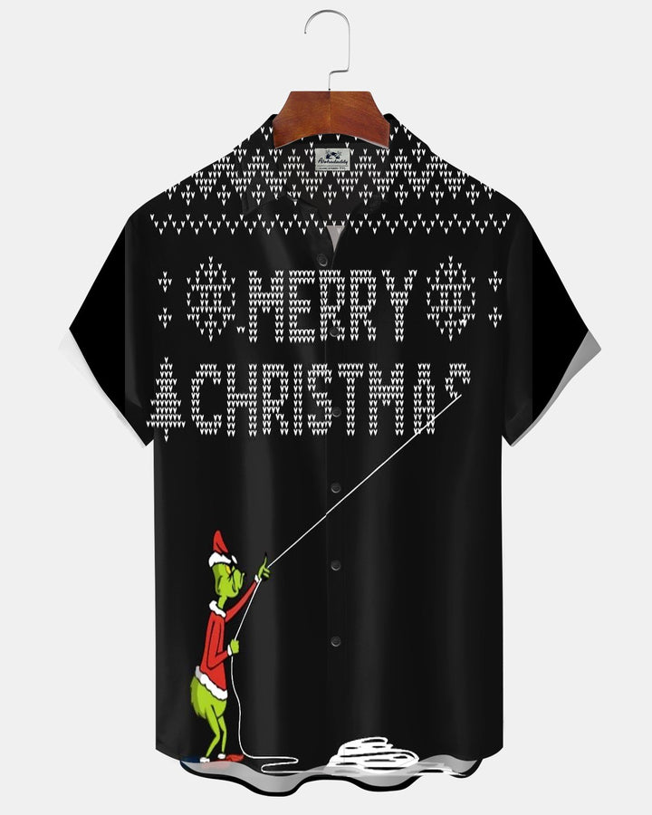 Alohadaddy® Holiday Christmas Fun Pixel Letter Print Men&