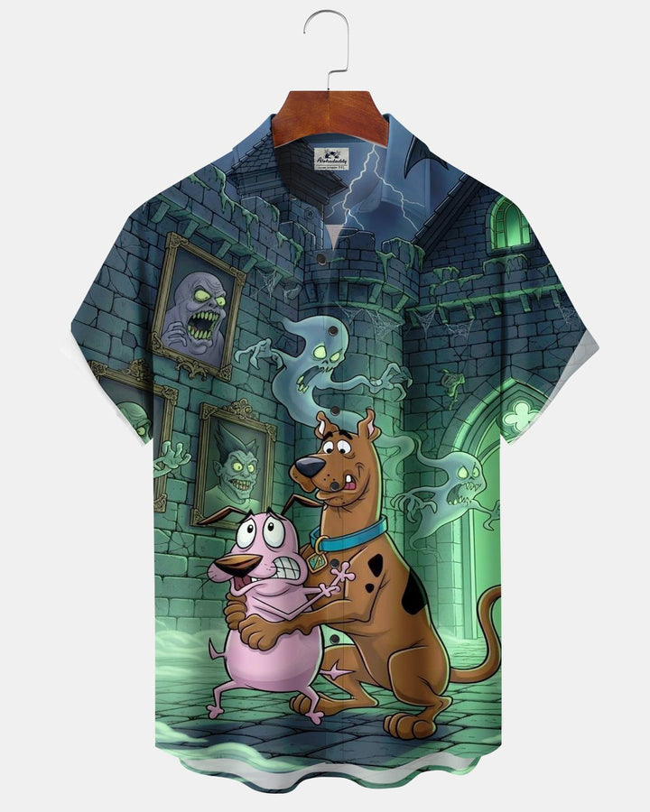 Alohadaddy® Halloween Castle Ghost Print Men&