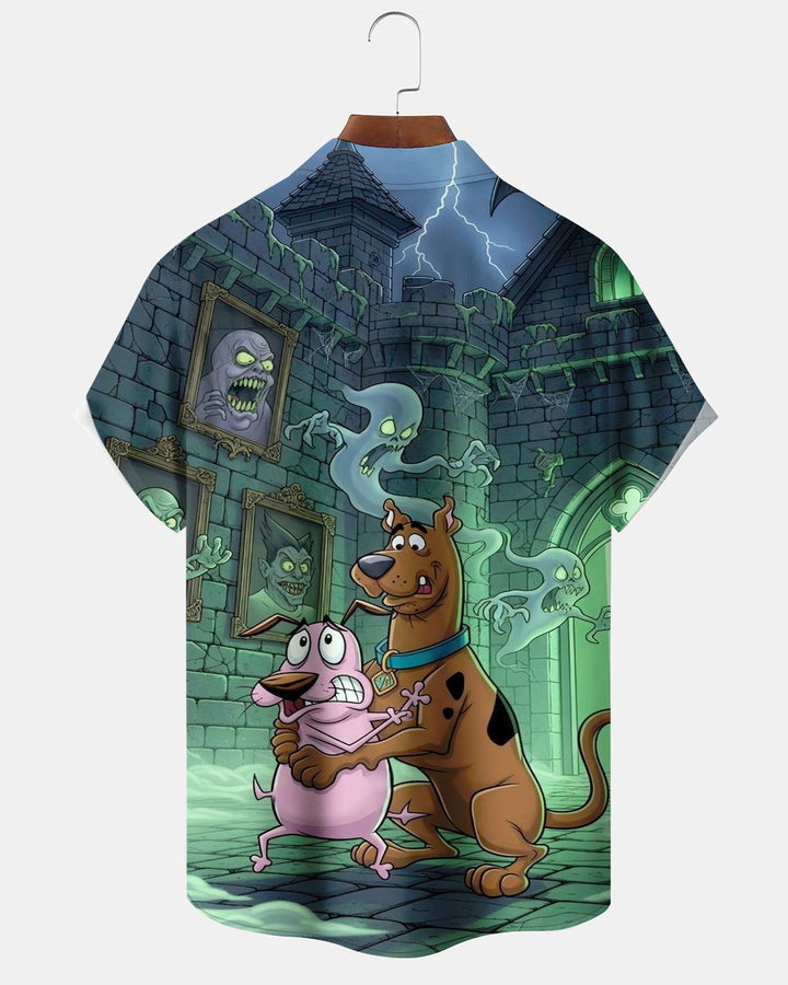 Alohadaddy® Halloween Castle Ghost Print Men&