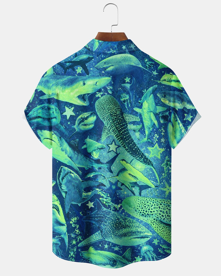 Alohadaddy® Casual Underwater Fish Abstract Print Men&