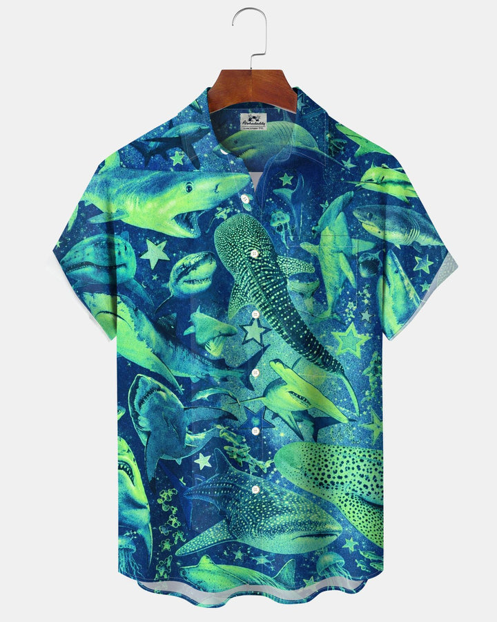 Alohadaddy® Casual Underwater Fish Abstract Print Men&