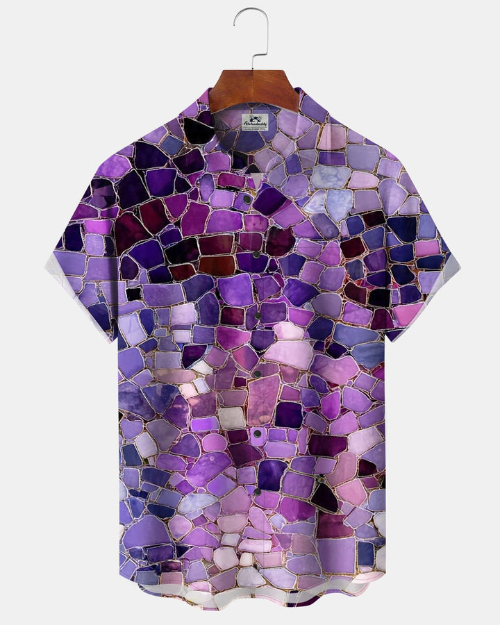 Alohadaddy® Casual Abstract Art Glass Print Men&