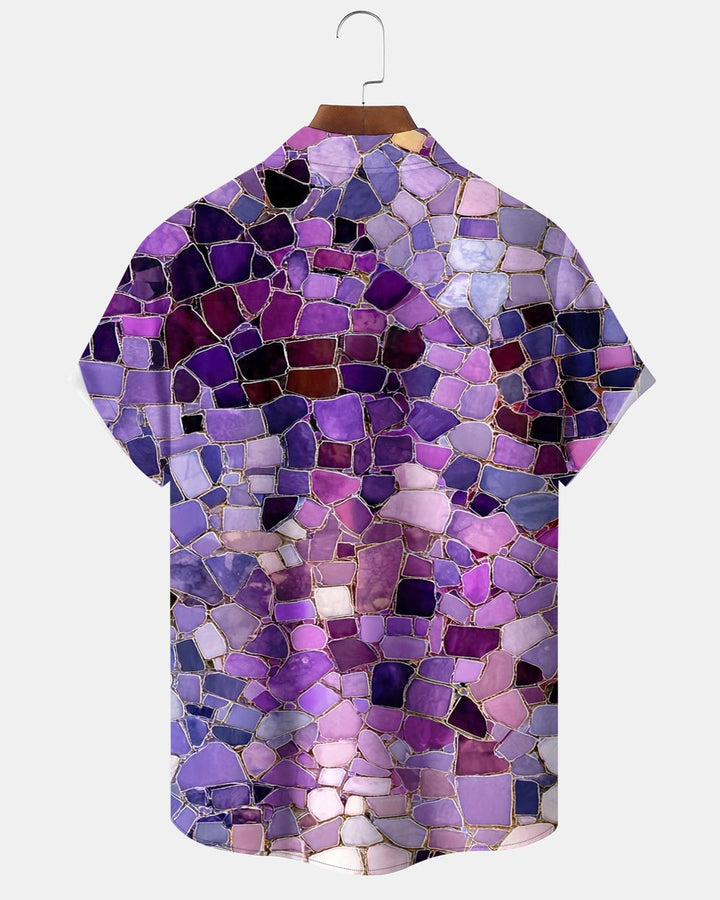 Alohadaddy® Casual Abstract Art Glass Print Men&