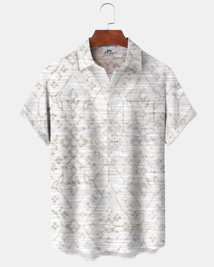 Alohadaddy® Casual Striped Floral Print Men&