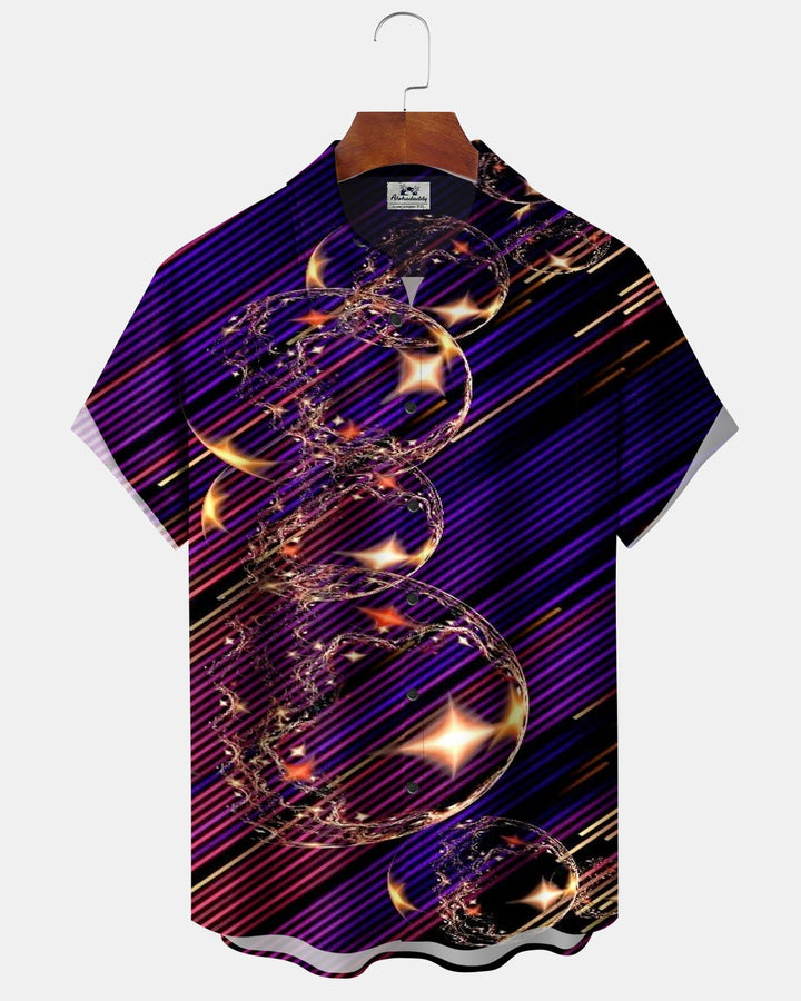 Alohadaddy® Casual Abstract Striped Bubble Print Men&