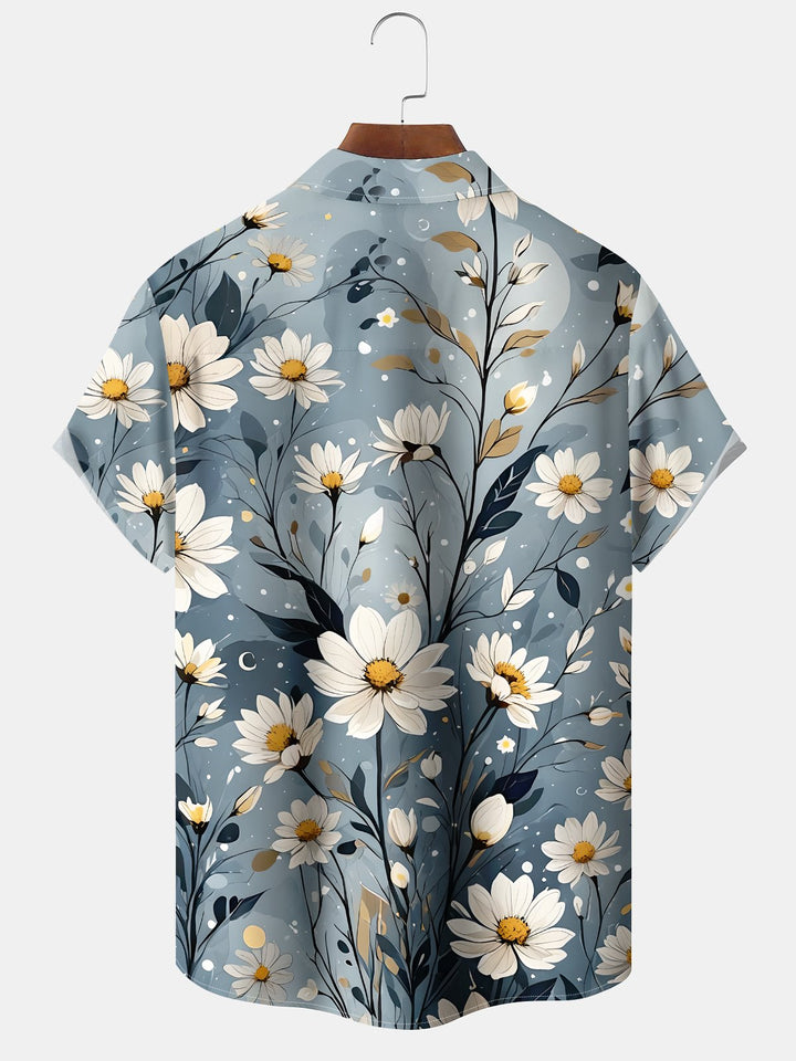Alohadaddy® Hawaii Flowers Art Print Pockets Stretch Men&