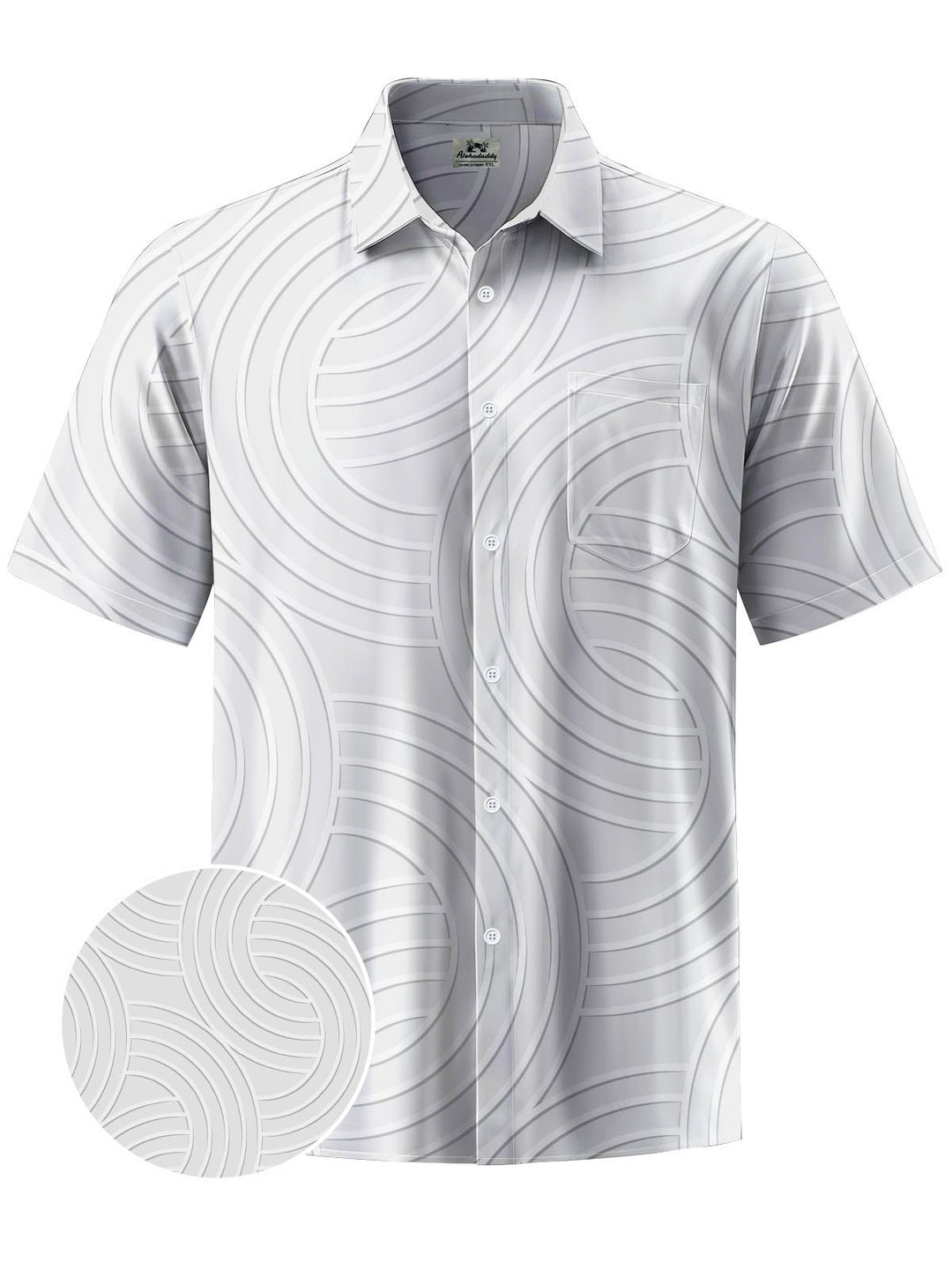 Alohadaddy® Casual Geometric Pattern Print Chest Pocket Men&