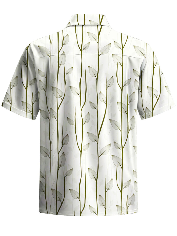 Alohadaddy® Hawaiian Leaves Art Print Chest Pocket Men&