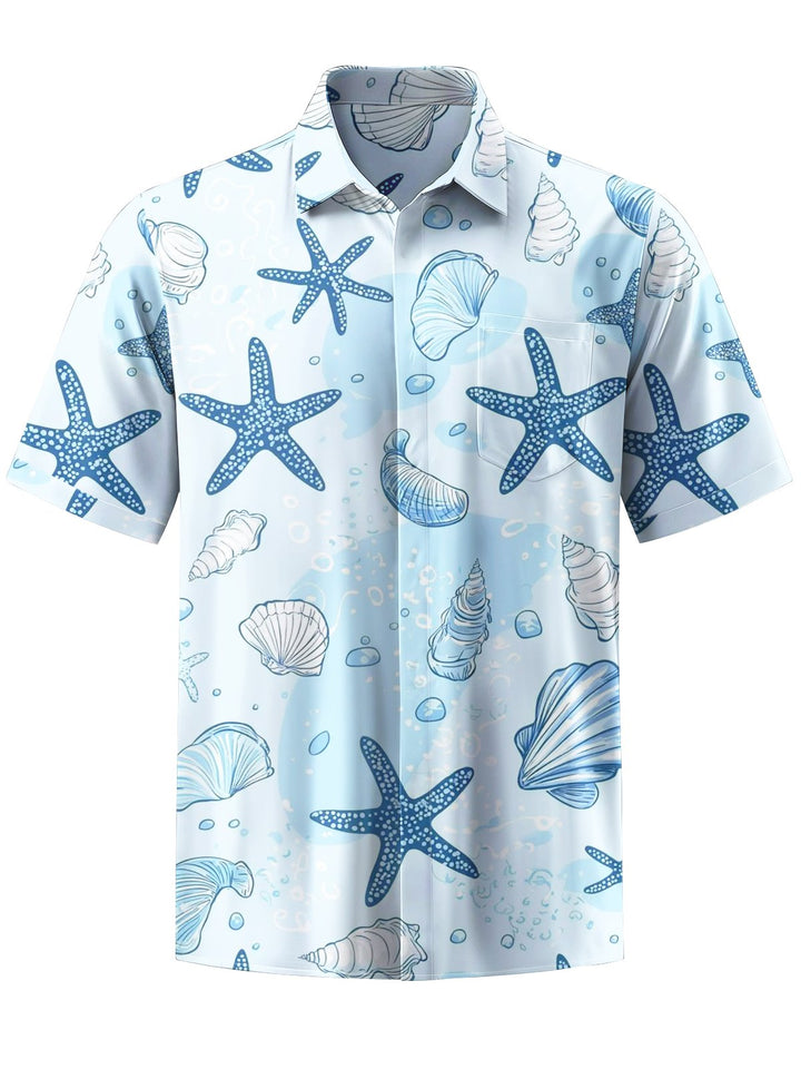 Alohadaddy® Hawaiian Starfish Shell Print Art Men&