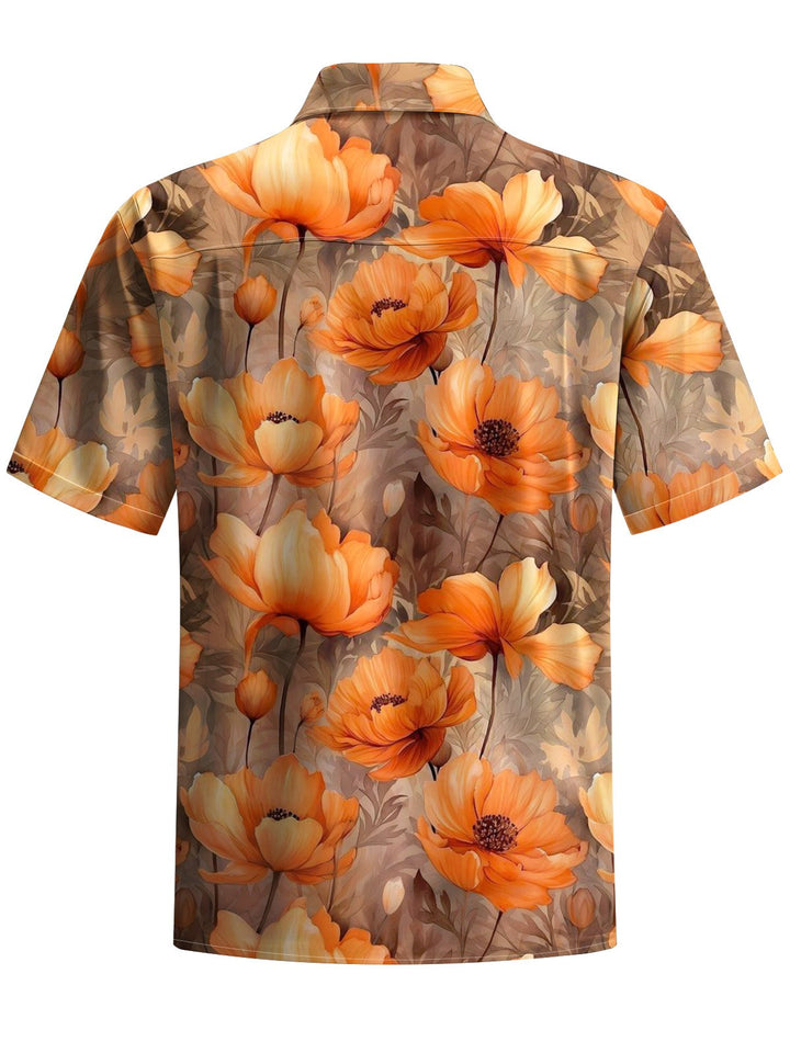 Alohadaddy® Hawaiian Floral Chest Pocket Moisture Wicking Mens Short Sleeve Shirt Big &amp; Tall