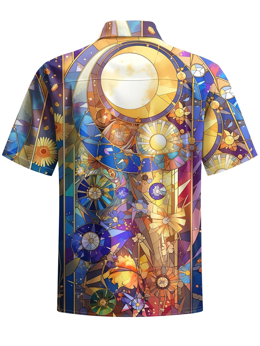 Alohadaddy® Hawaiian Geometric Art Print Chest Pocket Men&