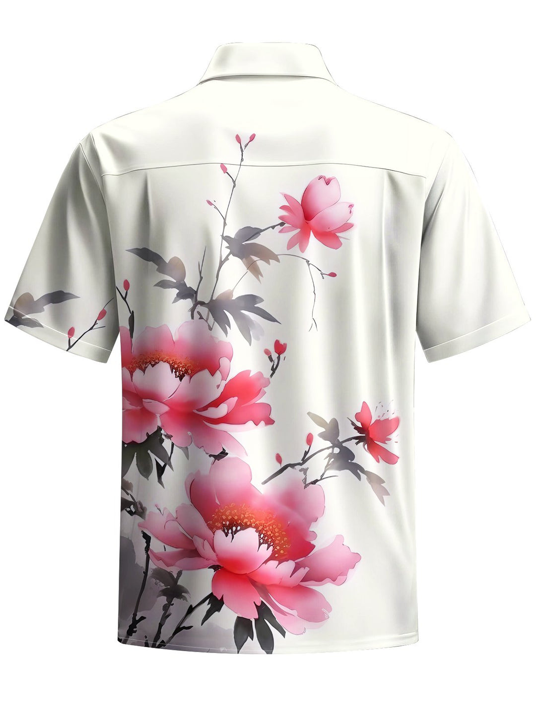 Alohadaddy® Casual Floral Art Print Chest Pocket Men&