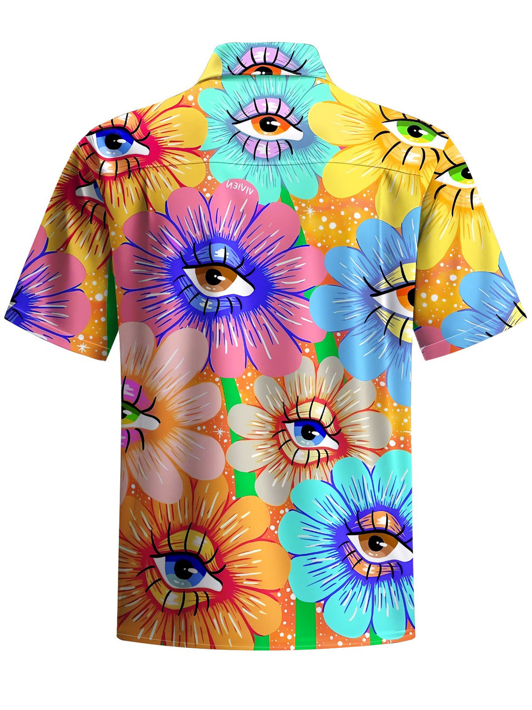 Alohadaddy® Hawaiian floral eye print chest pocket men&