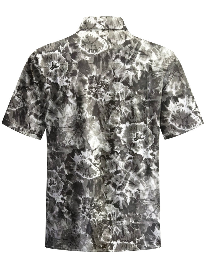 Alohadaddy® Casual Tie-Dye Art Print Moisture-Wicking Chest Pocket Men&