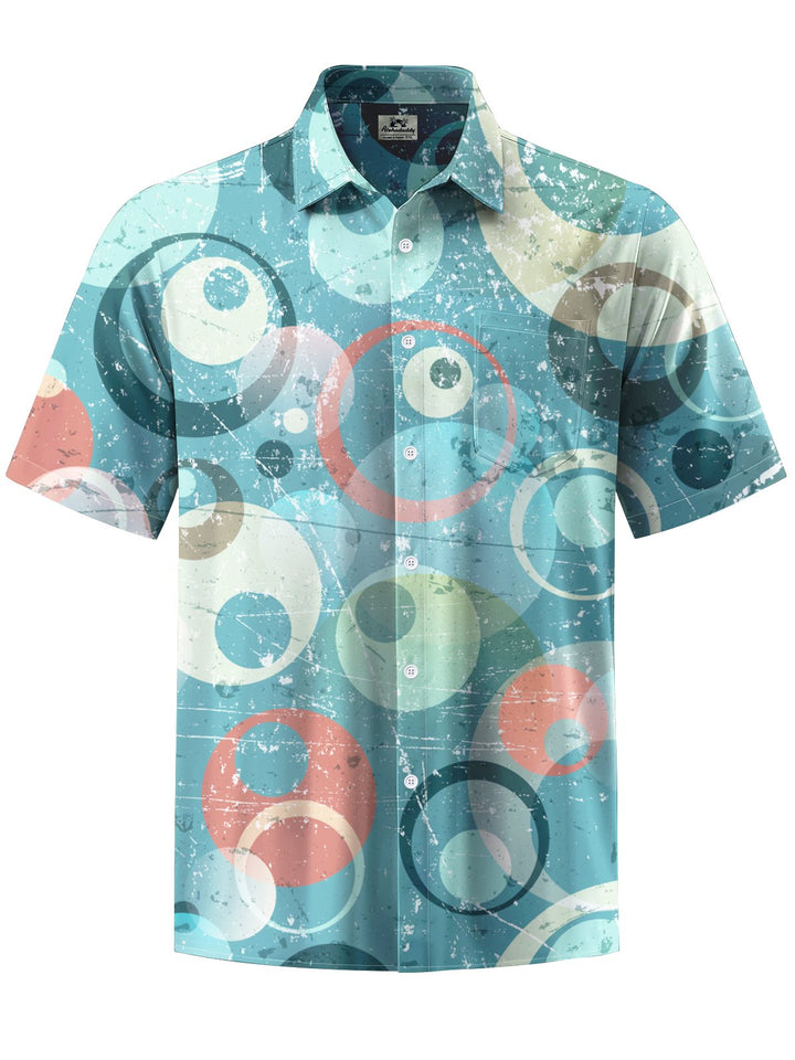 Alohadaddy® Vintage Geometric Art Print Chest Pocket Men&