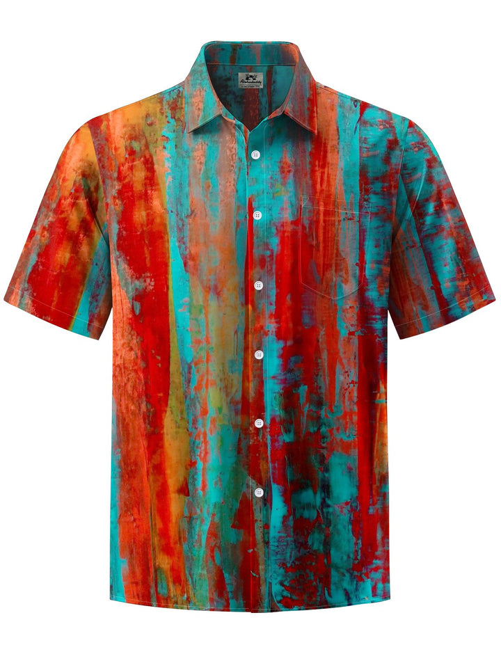 Alohadaddy® Vintage Abstract Art Printed Art Chest Pocket Men&