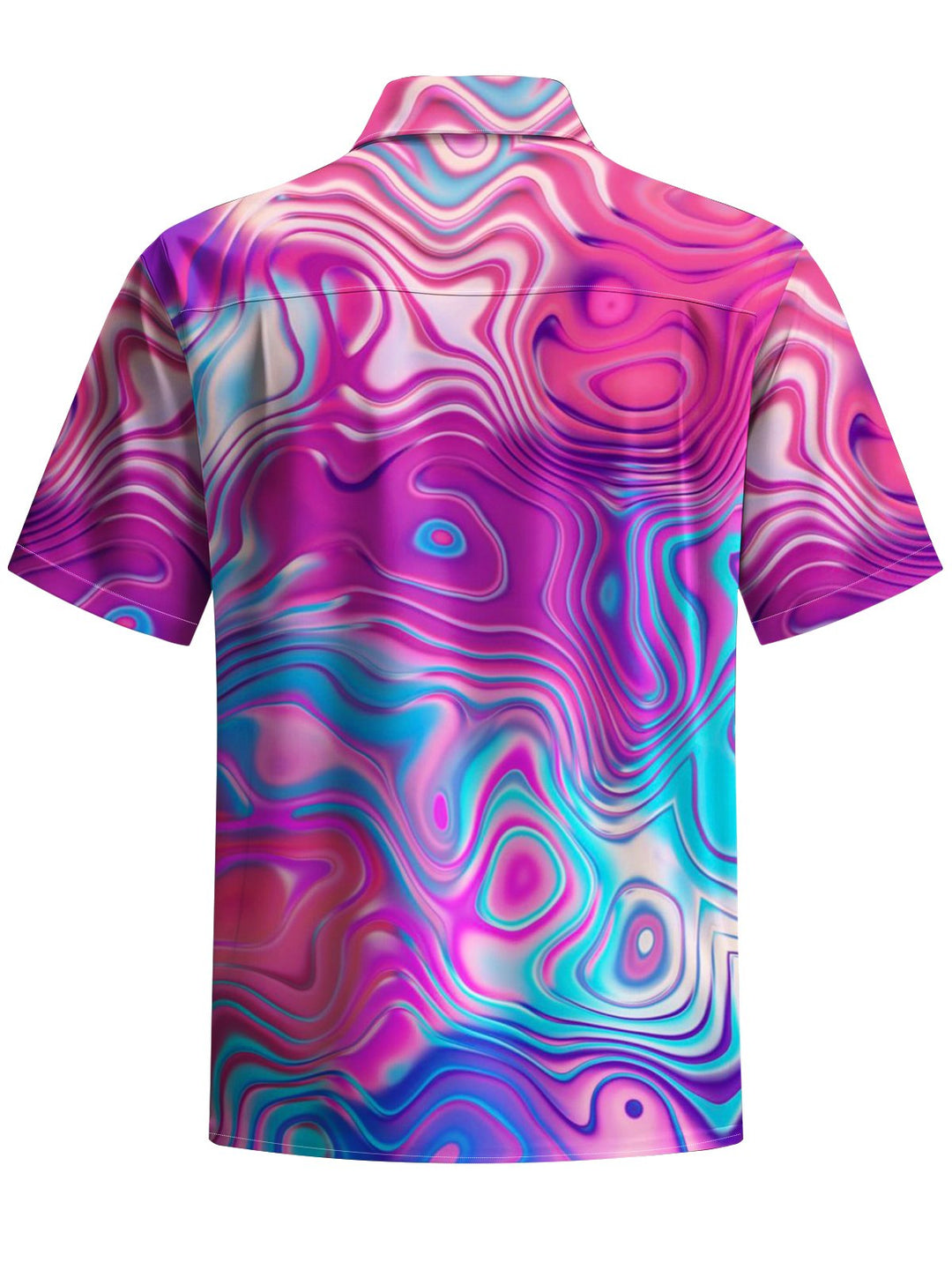 Alohadaddy® Casual Abstract Art Print Chest Pocket Stretch Men&