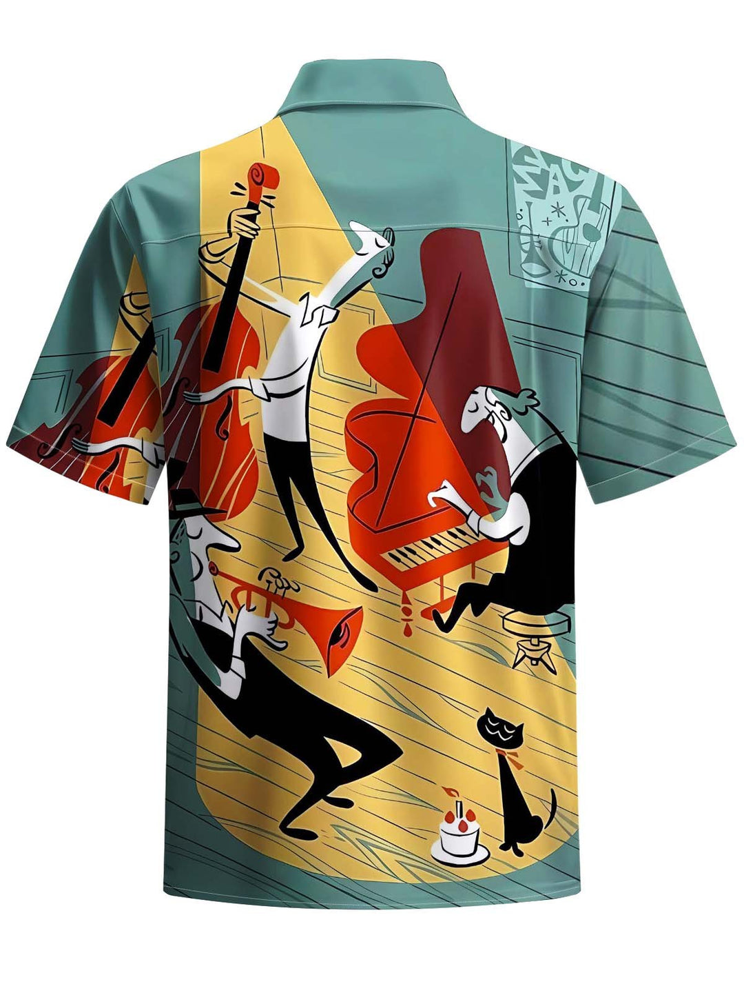 Alohadaddy® Vintage Cartoon Performance Art Print Chest Pocket Men&