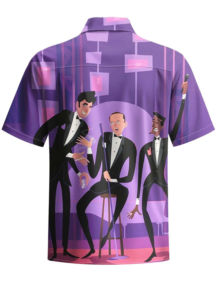 Alohadaddy® Vintage Cartoon Print Art Pocket Stretch Men&