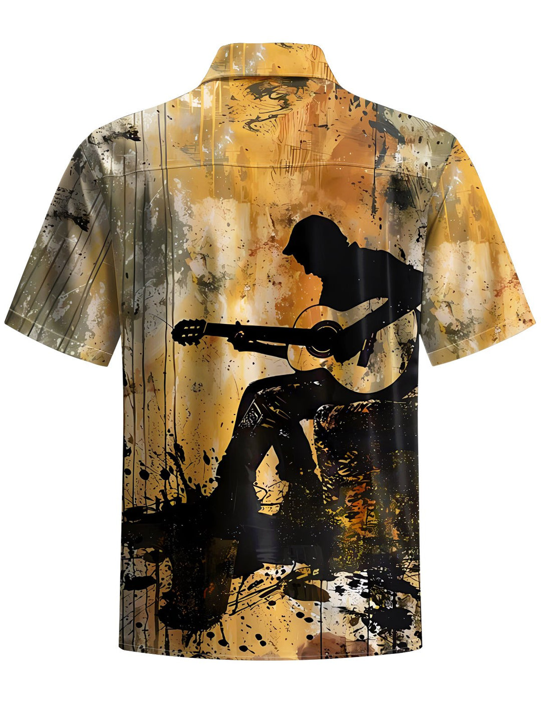 Alohadaddy® Vintage Guitar Music Print Art Pocket Stretch Men&