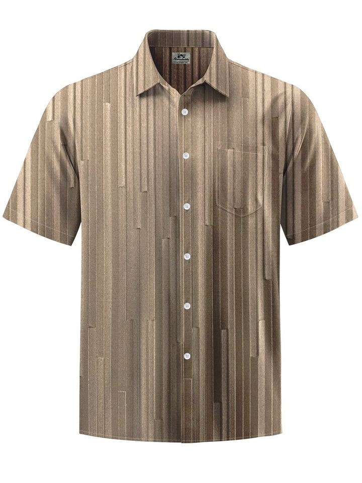 Alohadaddy® Vintage Stripe Print Art Elastic Pocket Button Men&