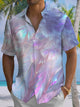 Alohadaddy® Vintage Feather Ombre Print Art Pockets Moisture Wicking Oversized Stretch Shirt