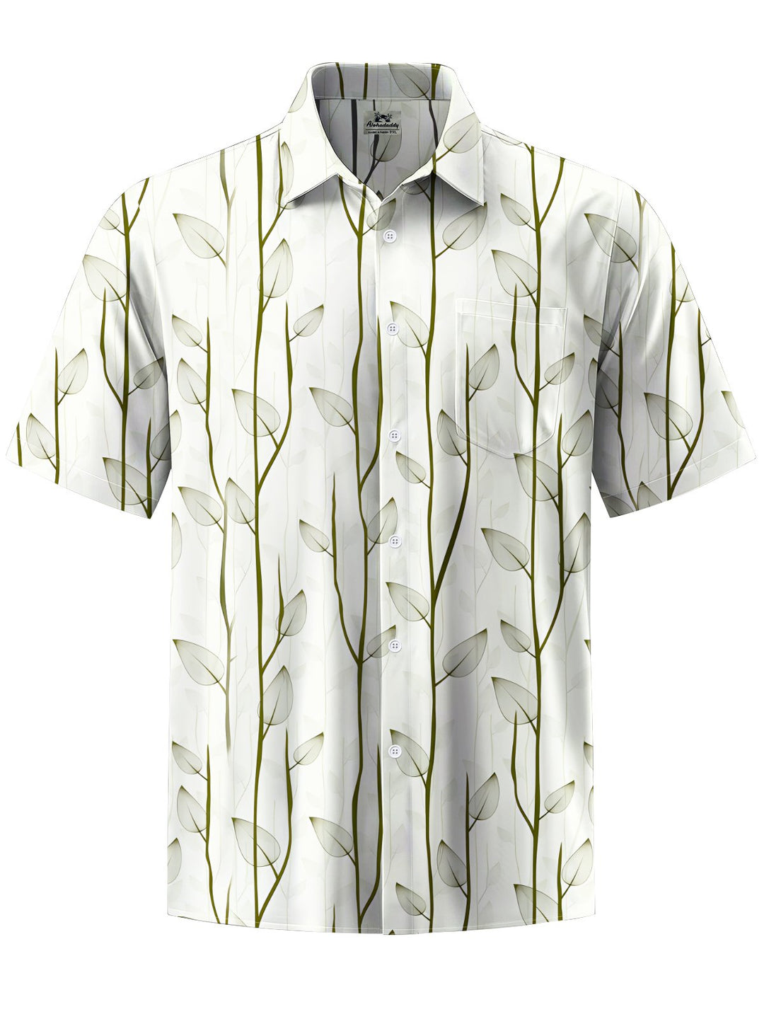 Alohadaddy® Hawaiian Leaves Art Print Chest Pocket Men&