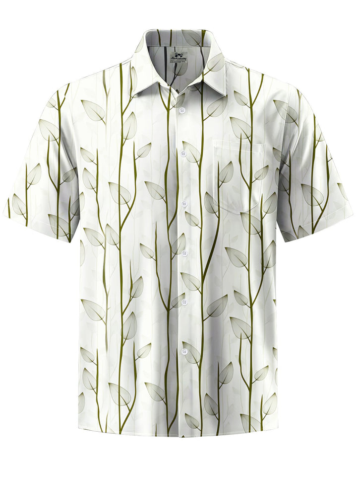 Alohadaddy® Hawaiian Leaves Art Print Chest Pocket Men&