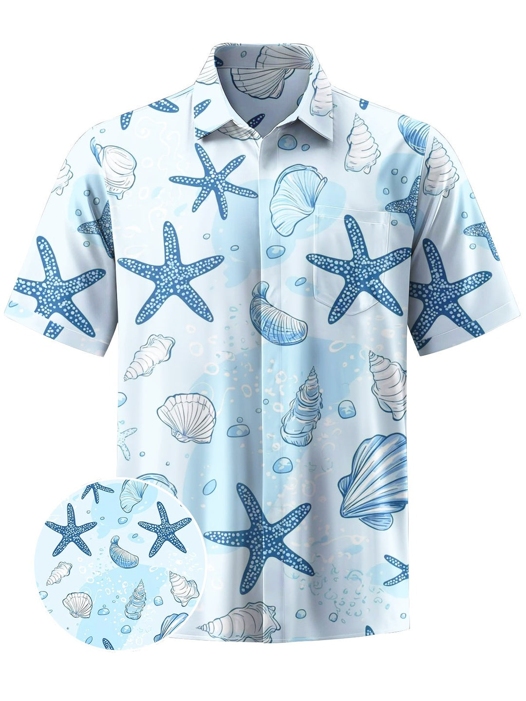 Alohadaddy® Hawaiian Starfish Shell Print Art Men&