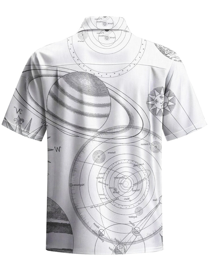Alohadaddy® Casual Star Art Print Chest Pocket Men&