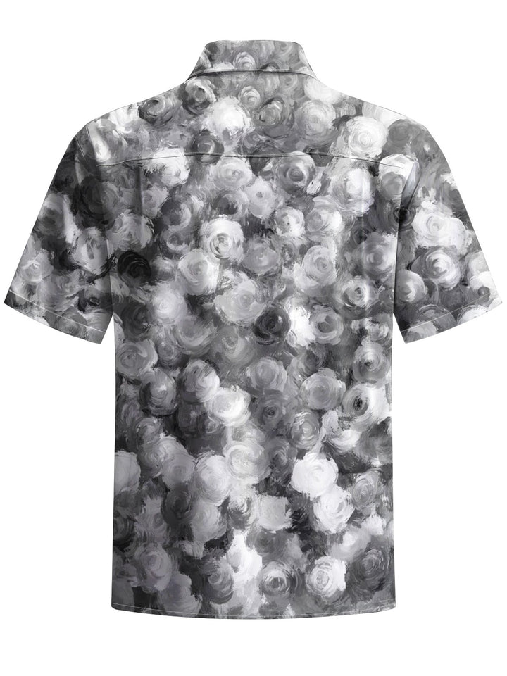 Alohadaddy® Casual Flowers Art Print Chest Pocket Men&