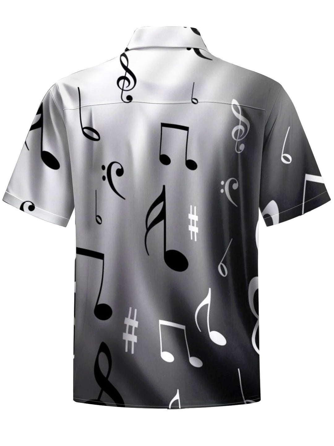 Alohadaddy® Casual Music Notes Gradient Color Print Art Chest Pocket Men&