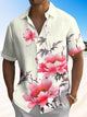 Alohadaddy® Casual Floral Art Print Chest Pocket Men's Short Sleeve Shirt Big & Tall