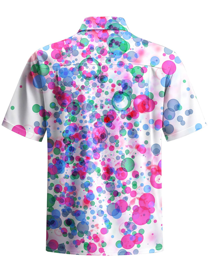 Alohadaddy® Casual Geometric Bubble Art Print Chest Pocket Men&