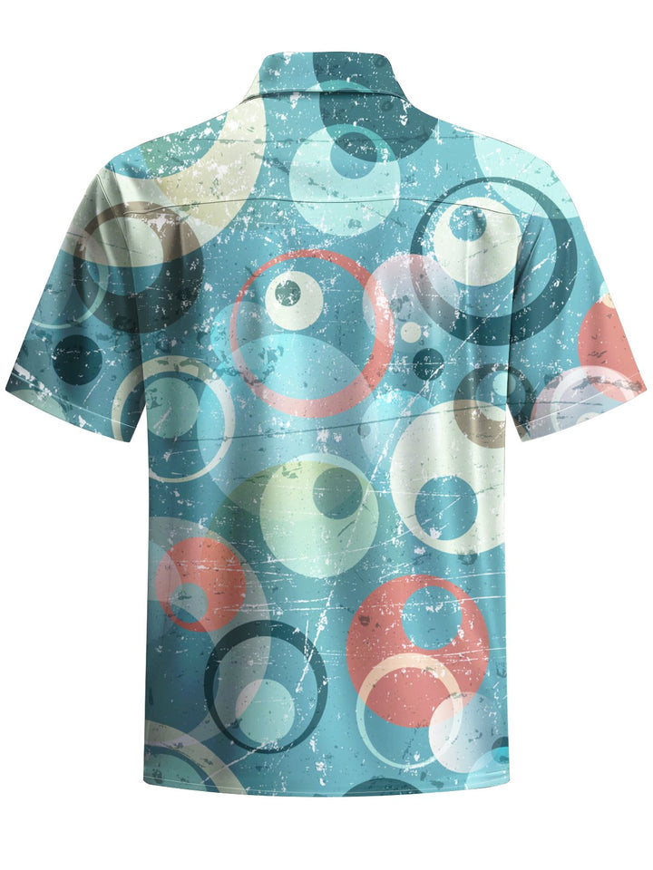 Alohadaddy® Vintage Geometric Art Print Chest Pocket Men&