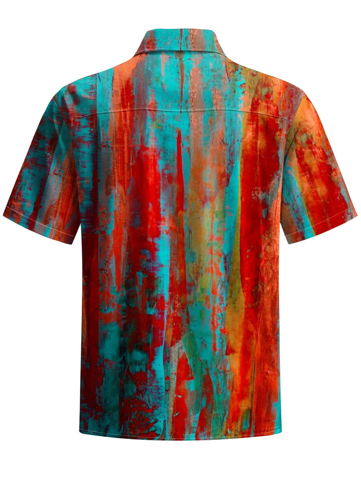 Alohadaddy® Vintage Abstract Art Printed Art Chest Pocket Men&