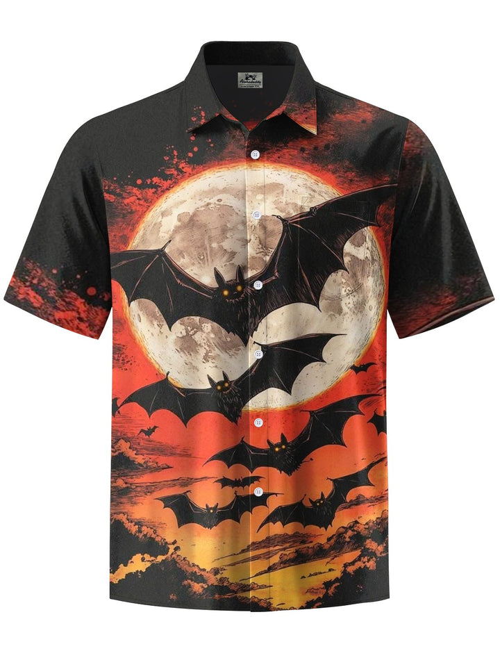 Alohadaddy® Halloween vintage bat print art stretch men&