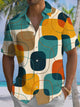 Alohadaddy® Vintage Geometric Print Pocket Stretch Button Men's Short Sleeve Shirt Big & Tall